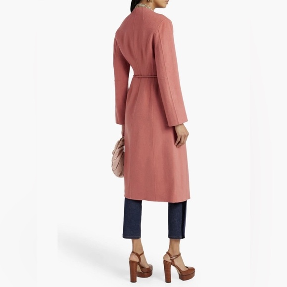 ZIMMERMANN Kaleidoscope 100% Wool Belted Trench Coat Lipstick Pink Size AU1 1/S - Picture 4 of 13